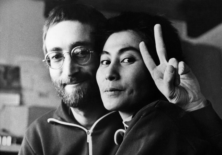 John Lennon and Yoko Ono together in Denmark January 22, 1970.