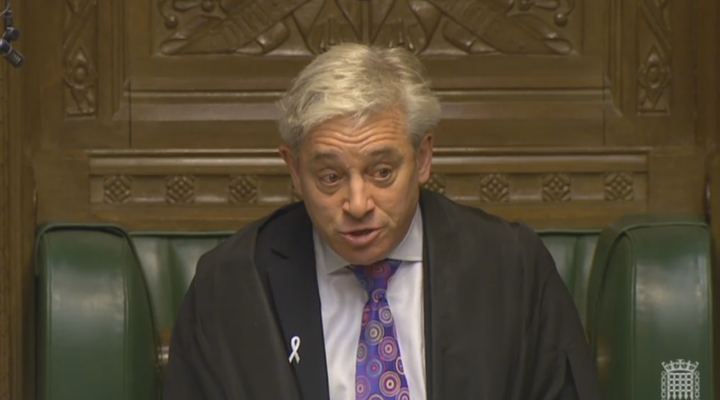 Speaker John Bercow looked close to tears after Thomson spoke