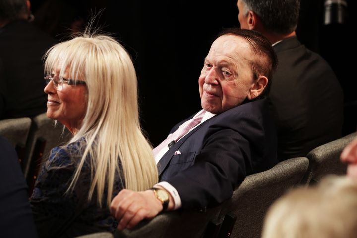 Sheldon Adelson and his wife Miriam gave $15 million to Senate Leadership Fund, a super PAC linked to Sen. Mitch McConnell (R-Ky.) just before the 2016 election.
