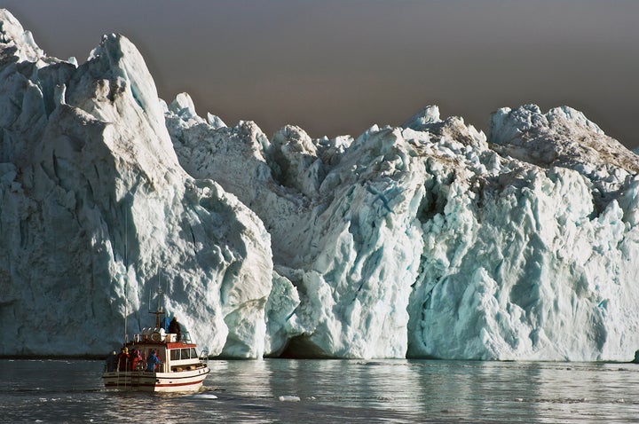 An iceberg detached from the Jakobshavn glacier in western Greenland. New research suggests the island's enormous ice sheet is more unstable than scientists previously believed.