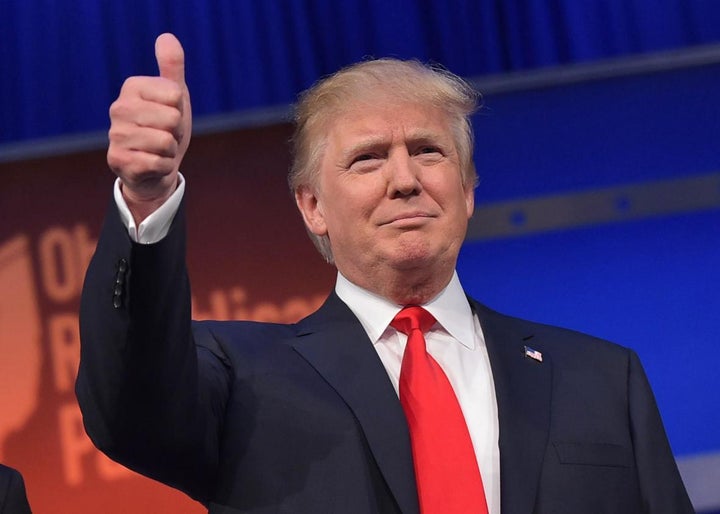 Donald Trump Flashes Thumbs Up