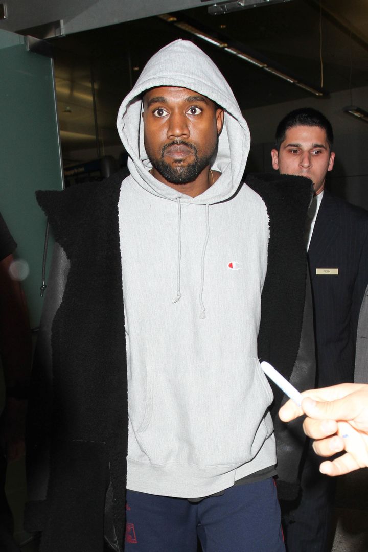 Kanye West seen at LAX days before his hospitalization.