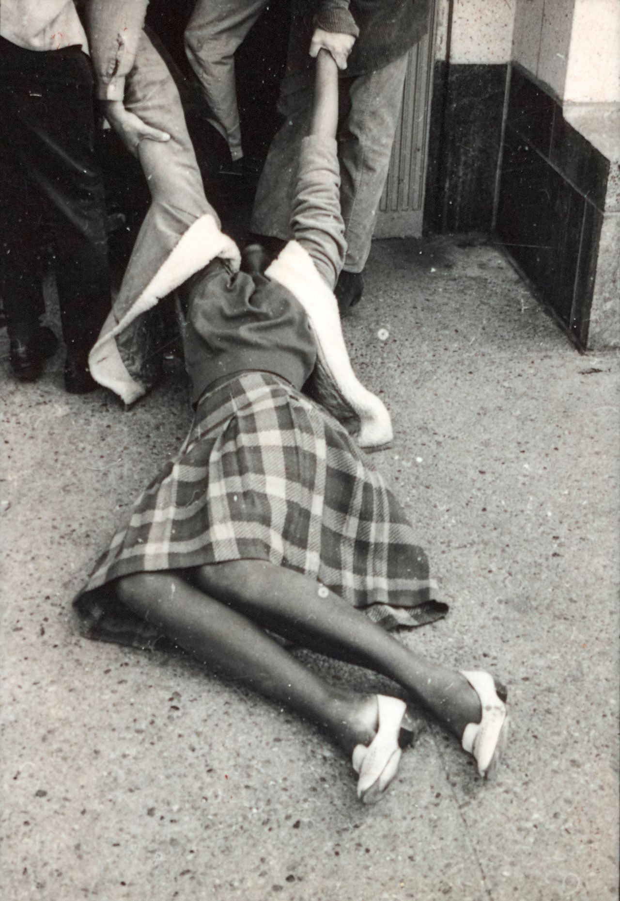 Protesters being physically removed during a demonstration against the shocking violence in Selma in March 1965. No clouds of tear gas or swinging clubs are present in these scenes outside the Federal Building in downtown Los Angeles, but Brittin’s tight focus immediately draws viewers into one of the most dramatic struggles he documented for CORE.