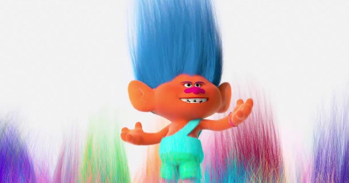 A troll from the movie Trolls.