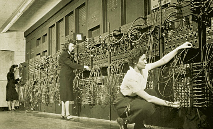 Staff programming ENIAC at University of Pennsylvania, USA, circa 1946