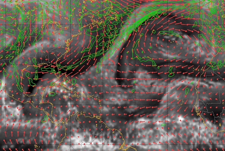 A snapshot from the Penn State University next-generation, real-time hurricane analysis and forecast system, enabled by TACC systems.