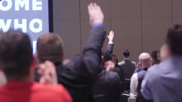 Totally-not-Nazis try to hail a cab indoors at an “alt-right” conference in D.C.