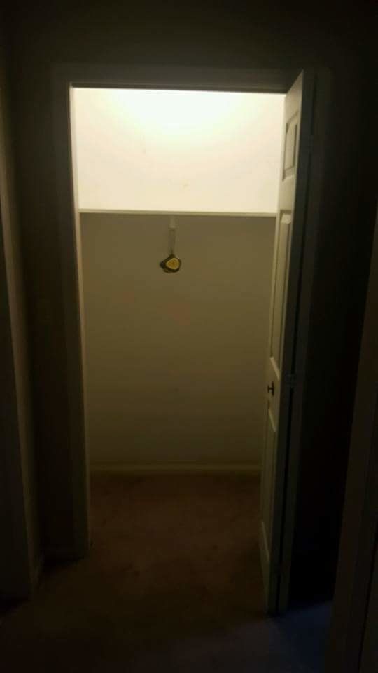 A "before" shot of the empty closet. It's come a long way! 