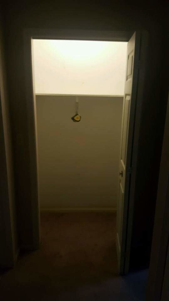 A "before" shot of the empty closet. It's come a long way!