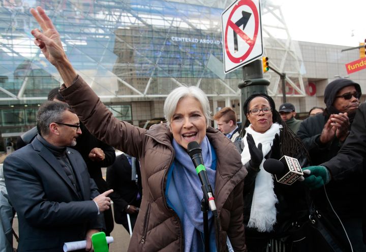 Jill Stein rallied supporters and condemned a court decision to halt Michigan's election recount in Detroit on Saturday.