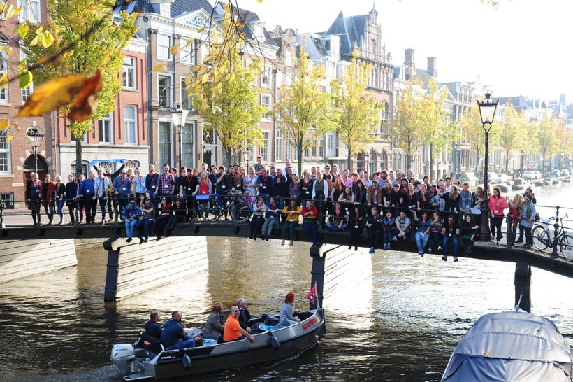 Spotters, the city-loving bloggers for Spotted by Locals, at a meetup in Amsterdam.