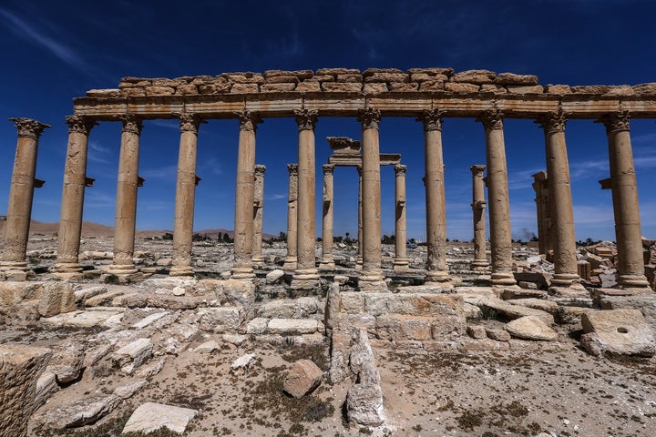 The Great Colonnade in the ancient city of Palmyra, a UNESCO world heritage site.