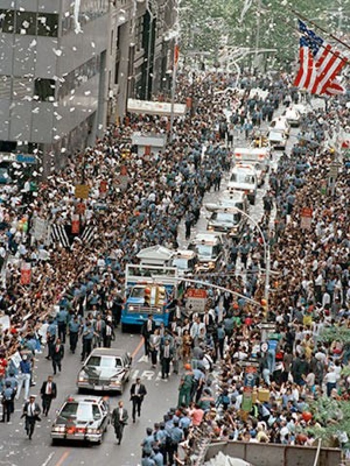 Nelson Mandela’s ticker-tape parade through NYC, 1990