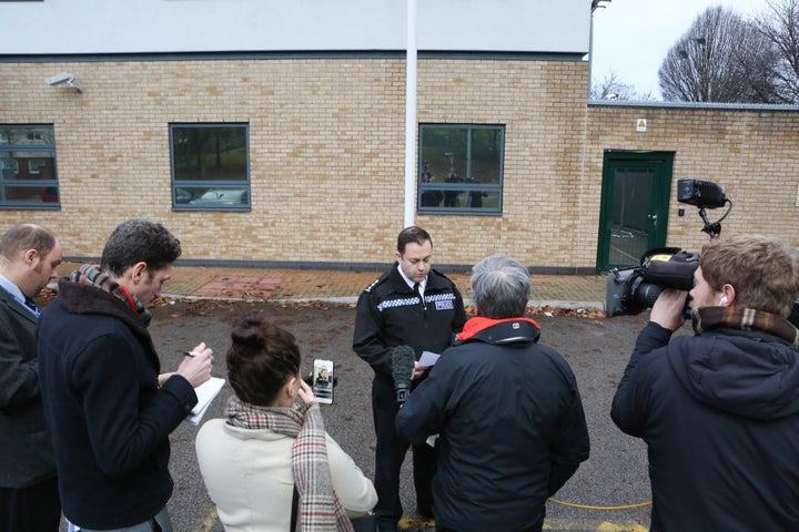 <strong>Chief Inspector Mark Stanley holds a press conference about the two fatal stabbings in Sneinton, Nottingham.</strong>