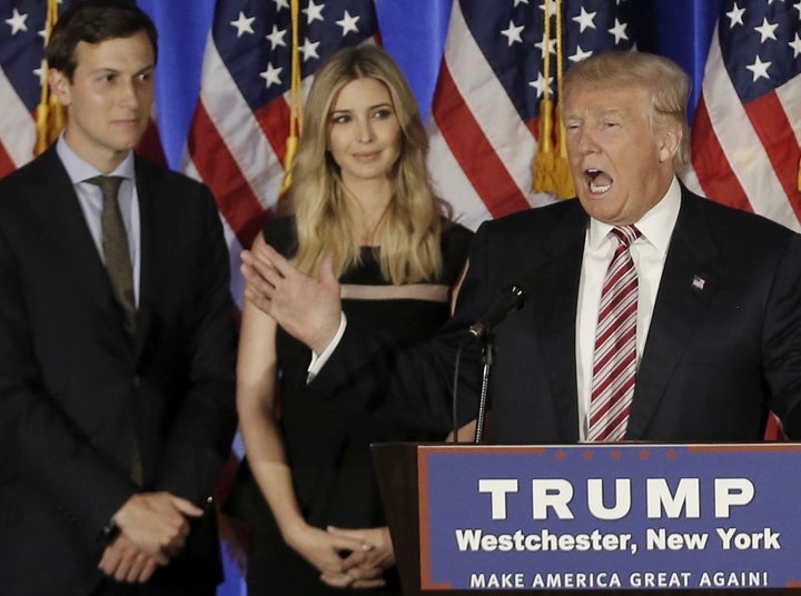 Donald Trump says he would 'love to have daughter Ivanka and her husband, Jared Kushner, in his administration.