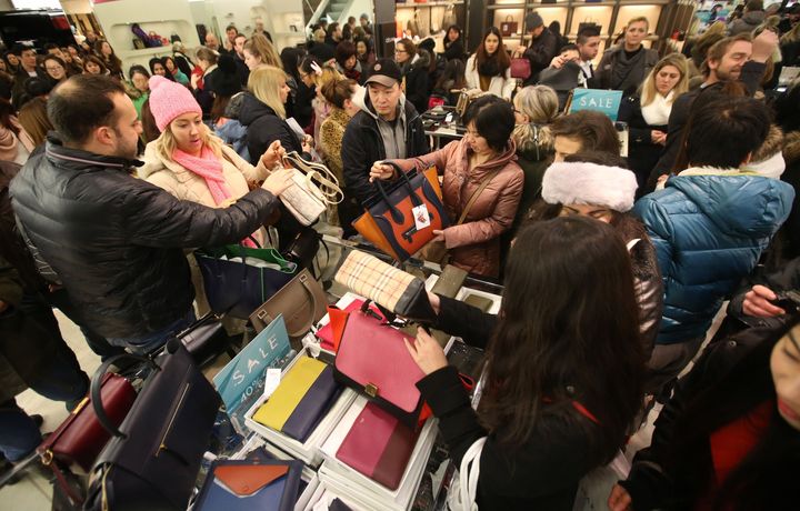 Shoppers in Harvey Nichols department store in Edinburgh during the Boxing Day sales