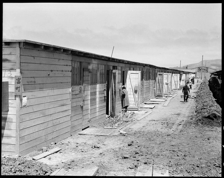 These are horse stalls where families were forced to lived. Each family had two small rooms, but the inner had no window or door. 