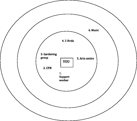 A study participant's network diagram. 