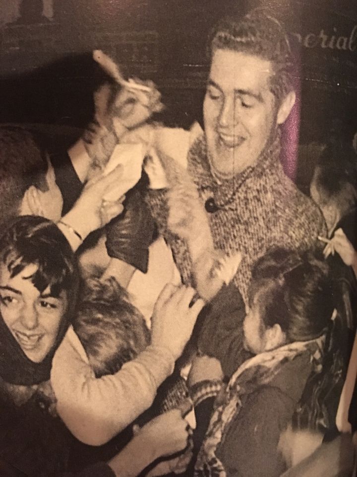 Lowe with some fans after “The Green Door” hit No. 1 in 1956.