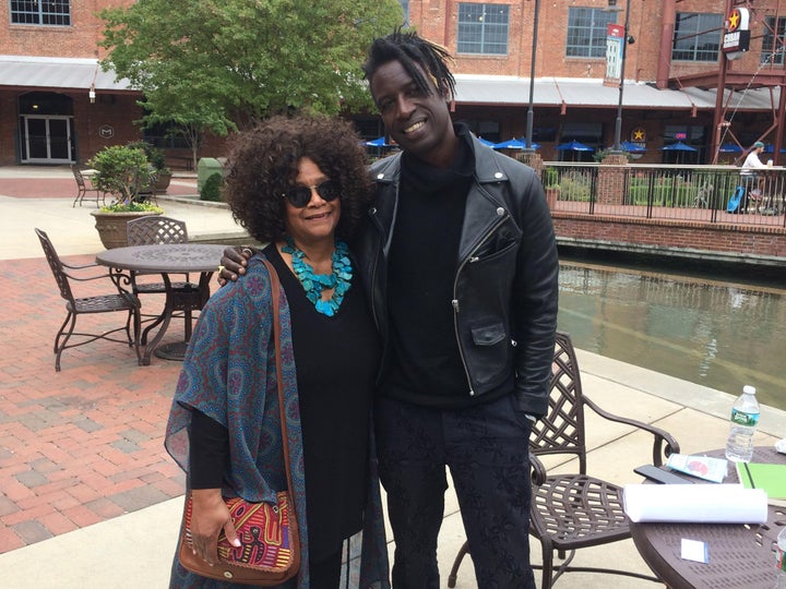 <p>Jaki Shelton Green with Saul Williams in North Carolina. </p>