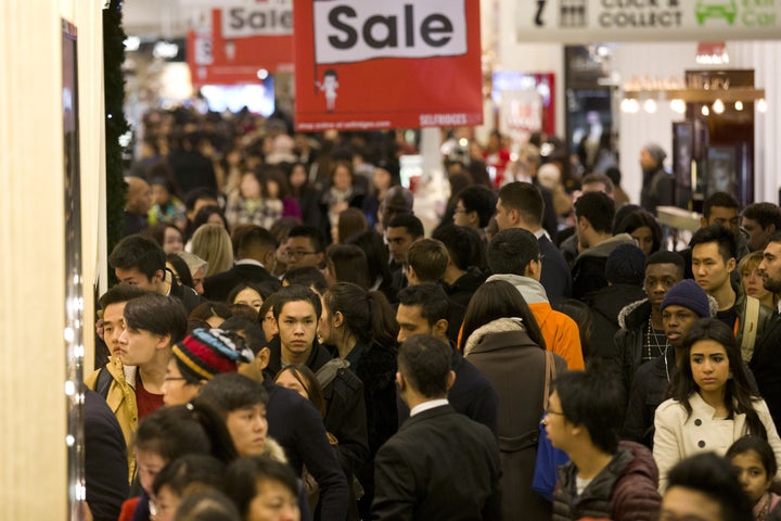 <strong>Shoppers look for bargains in Selfridges department store on Boxing Day</strong>