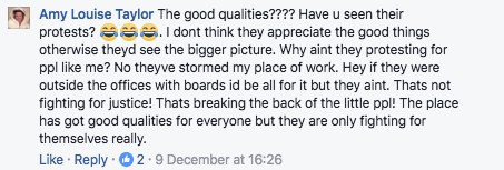 <strong>University staff shared their anger at the demonstrations </strong>