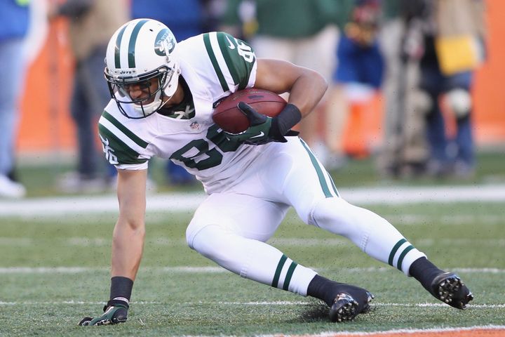 Konrad Reuland, pictured in a 2013 game with the Jets, played for the Baltimore Ravens for the 2015 season.