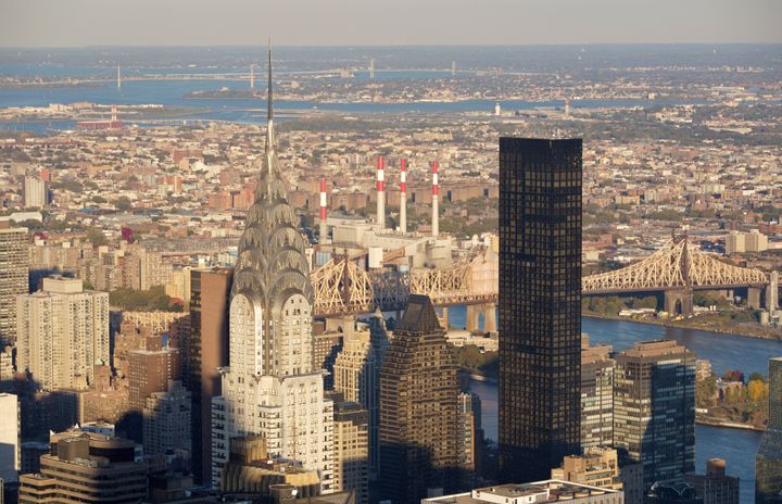 <strong>Aerial view of Chrysler Building and Trump World Tower from Empire State Building.</strong>