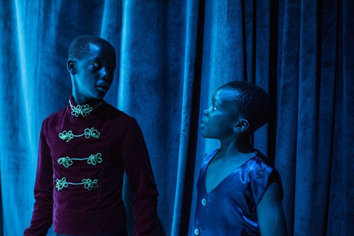 George and Shamick watching the show backstage during rehearsal for "The Nutcracker" at Nairobi National Theatre.