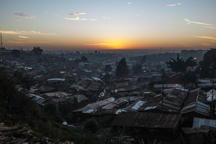 A view over Kibera, the biggest slum in Africa.