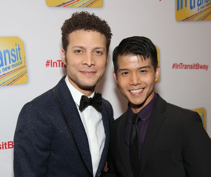 Justin Guarini and Telly Leung star in "In Transit," which opened Dec. 11 on Broadway. 