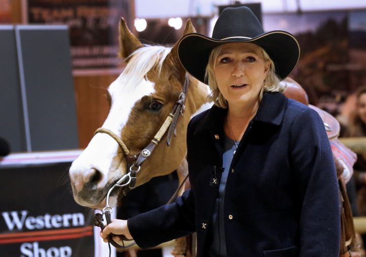 Le Pen visits a horse show in Villepinte, France, on Dec. 2.