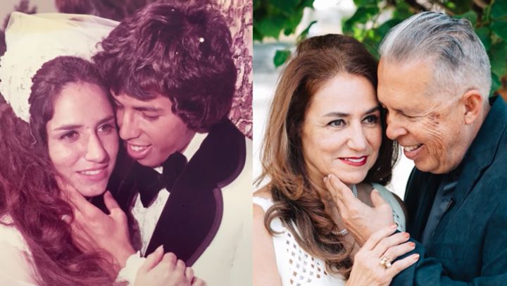 Conrad and Louise in 1974 (left) and 2016 (right).