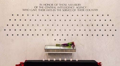 The Wall of Stars honoring members of the CIA who gave their lives. Langley, Virginia.