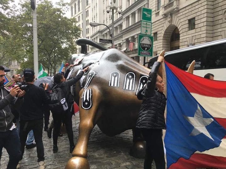 <p>In NYC protesting the appointment of the Fiscal Control Board in Puerto Rico</p>