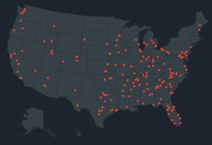 This map shows the locations of the 200+ school shootings since Jan. 1, 2013.