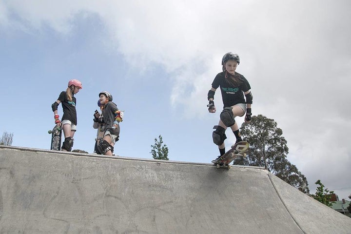 Jared Andrew created She Shreds to help his young daughters find other girls who love to skate in their community. 