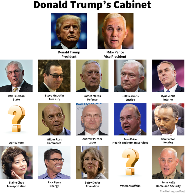 Donald Trump S Proposed Cabinet Is Very White And Very Male Huffpost