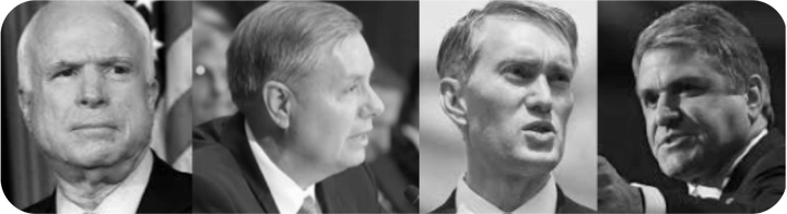 John McCain (AZ); Lindsey Graham (SC); James Lankford (OK); Michael McCaul (TX)