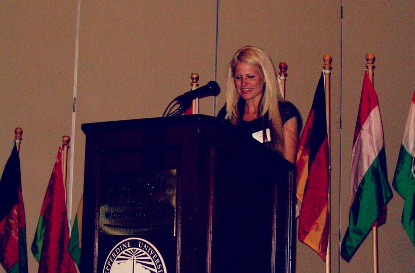 Speaking at my graduation ceremony from Pepperdine (2007)