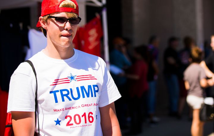 On March 19, 2016, a Trump supporter attends the presidential candidate’s rally in which he addressed immigration issues. 