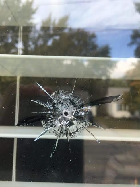 Planting Peace Founder Aaron Jackson said seven bullet holes were found in one of the Equality House's windows a few days after the home was spray-painted in October. 