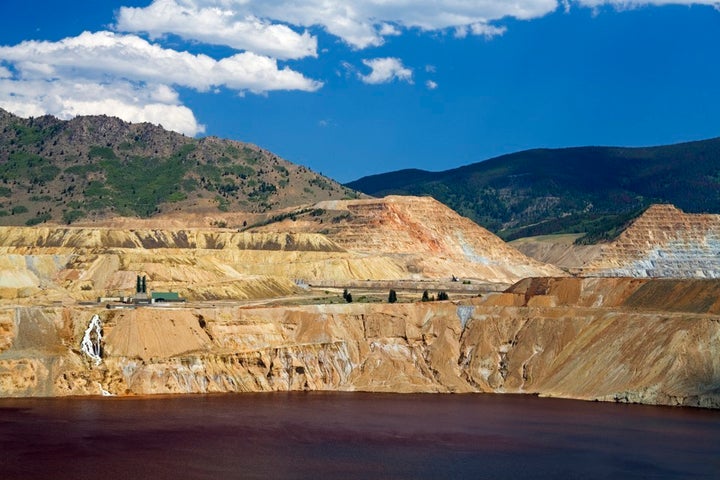 The toxic lake left behind after the Berkeley Pit copper mine shut down