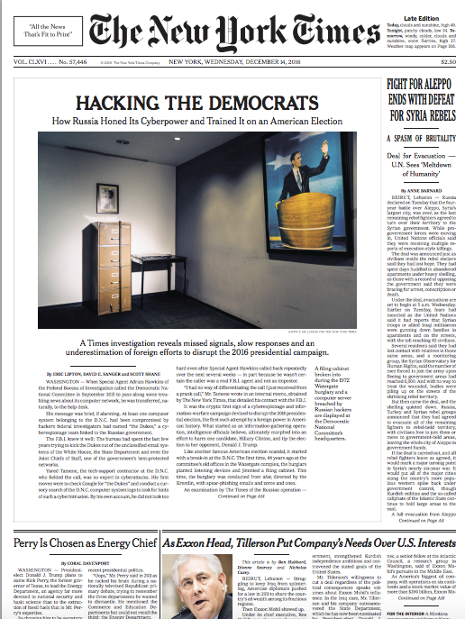 The New York Times didn't ignore the media's role in amplifying the hacked Russian emails.