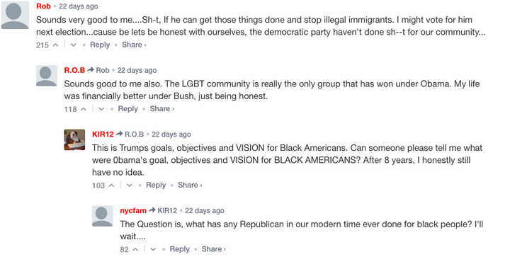 Readers of MediaTakeOut.com comment on Trump’s “New Deal for Black America.” 