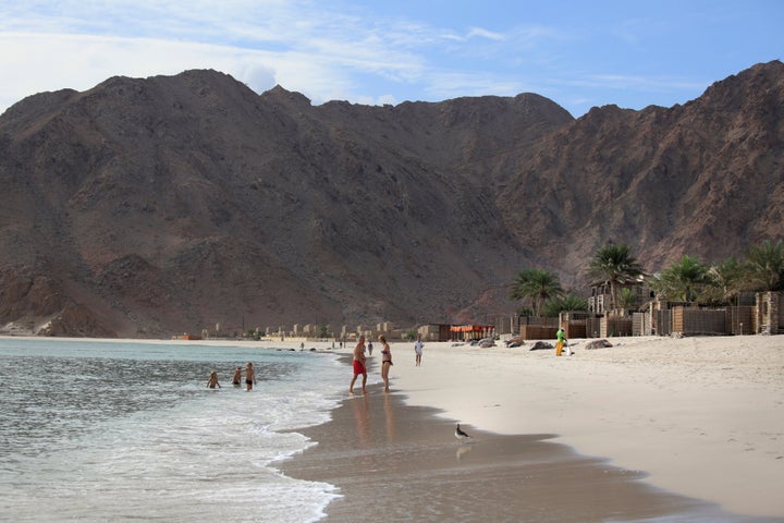<strong>The beach at Zighy Bay.</strong>