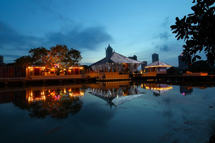 Seema Malaka temple on Beira Lake. Colombo, Sri Lanka.