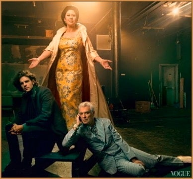 Ruthie Ann Miles (as Imelda Marcos) with David Byrnes and Alex Timbers