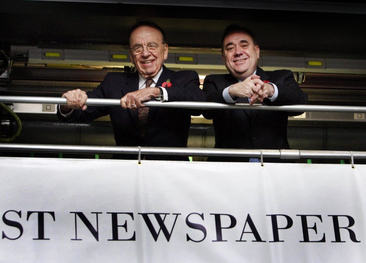 <strong>Rupert Murdoch (left) and Scotland's former first minister Alex Salmond.</strong>