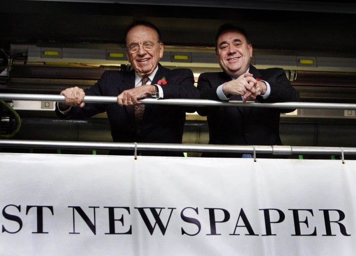 Rupert Murdoch (left) and Scotland's former first minister Alex Salmond.